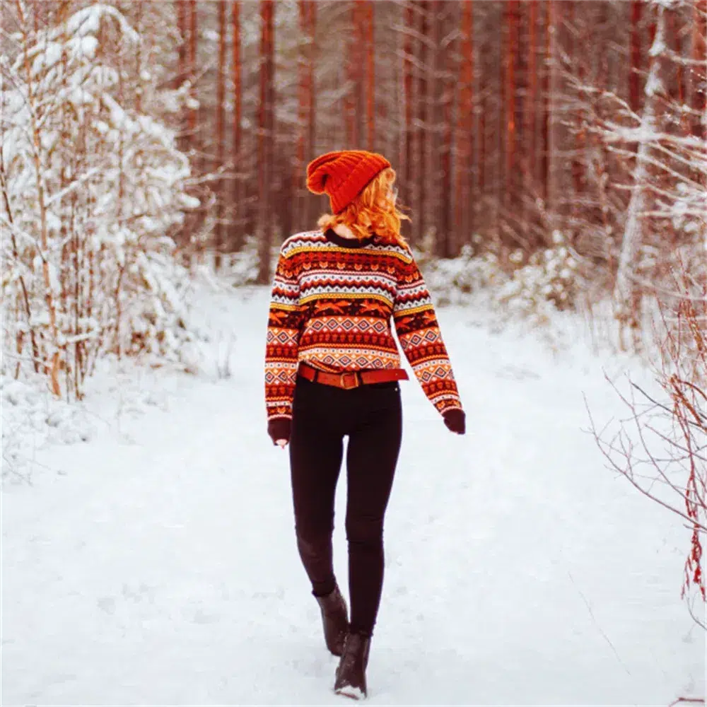 Vintage Fox Embroidered Christmas Sweater - Retro Y2K Fashion, 90s Grunge Style