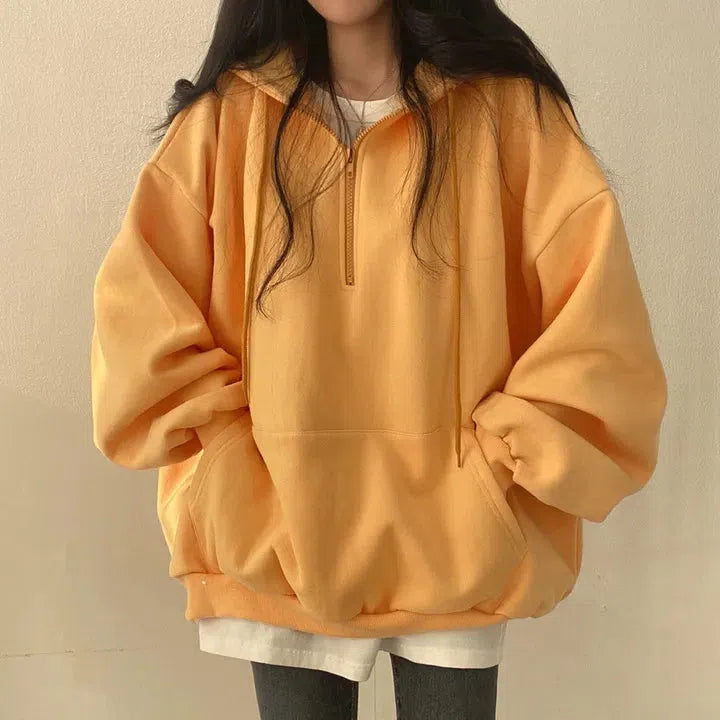 Y2K Grunge Indie Oversized Zip Up Hoodie - Retro 90s Fashion Statement