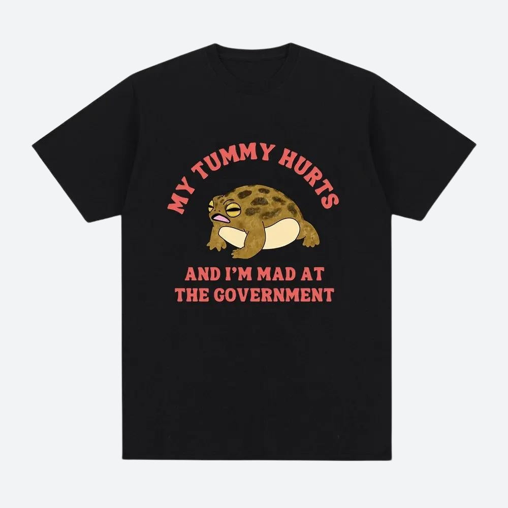 Y2K Grunge My Tummy Hurts Tee - Retro 90s Fashion Statement Top
