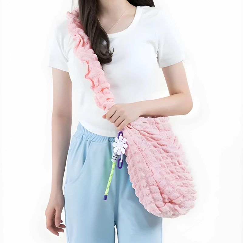 Y2K Retro Soft Girl Quilted Ruched Hobo Bag - Perfect for 90s and Y2K Fashion Outfits
