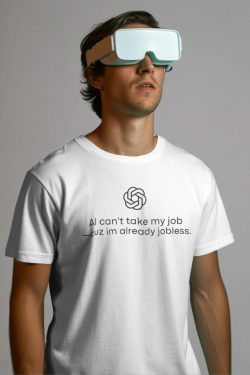 Y2K Retro Style AI Can't Take My Job Tee - Perfect for 90s and Y2K Outfits