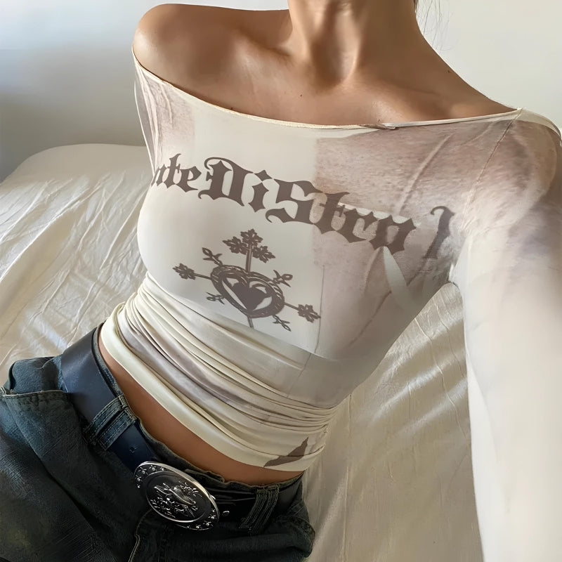 Y2K Retro Style Ante Distrad Top - Perfect for 90s and Y2K Summer Outfits