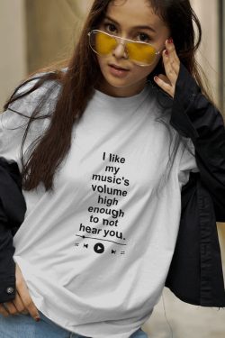 Y2K Retro Style I Like My Music's Volume Tee - Perfect for 90s and Grunge Outfits