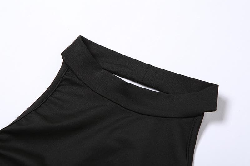Chic Backless Slit Maxi Dress - Y2K Aesthetic Sleeveless Cut-Out for Coquette & Grunge Styles