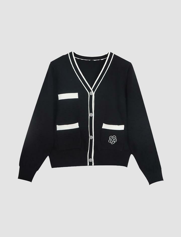 Chic Beaded Black Knit Cardigan for Y2K Fashion, Grunge Aesthetic & Coquette Style