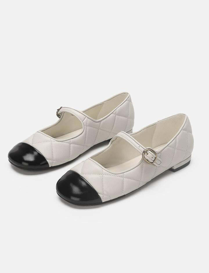 Chic Contrast Color Round Toe Balletcore Flats - Y2K Aesthetic, Coquette Style, Cute Footwear