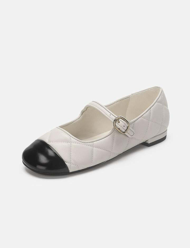 Chic Contrast Color Round Toe Balletcore Flats - Y2K Aesthetic, Coquette Style, Cute Footwear