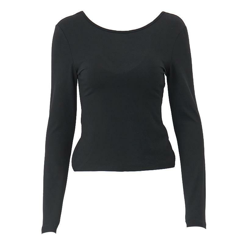 Chic Y2K Backless Slit Top - Cute Grunge & Coquette Aesthetic Long Sleeve Style