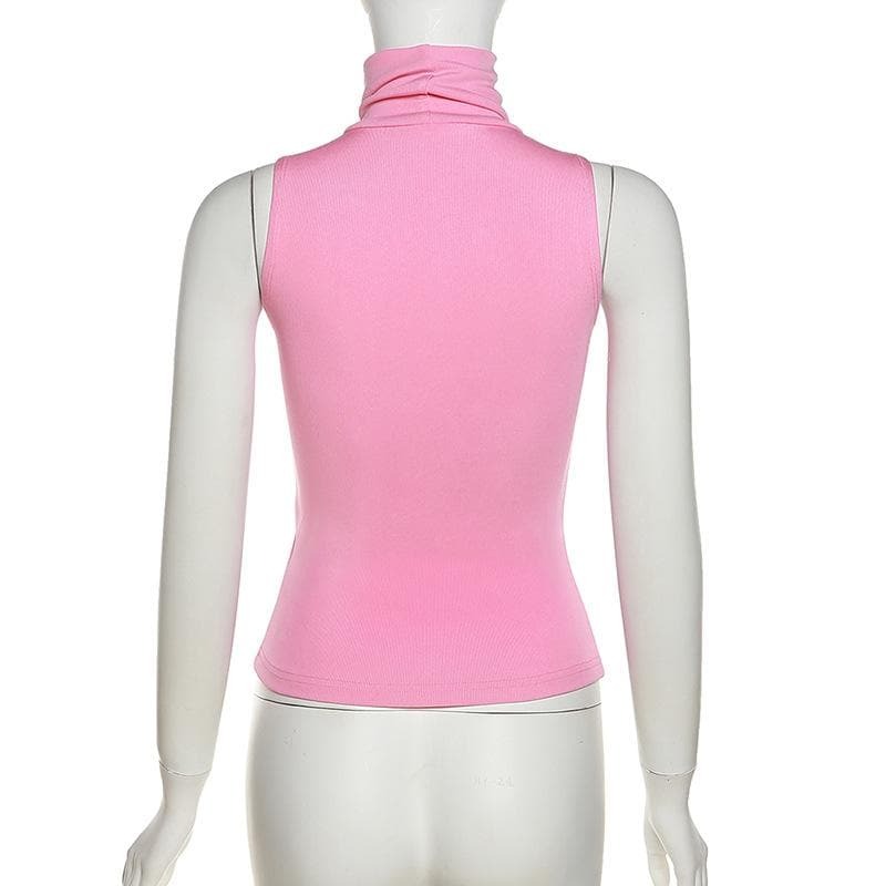 Chic Y2K Cowl Neck Top - Cute Sleeveless Design for Coquette & Grunge Aesthetic Lovers