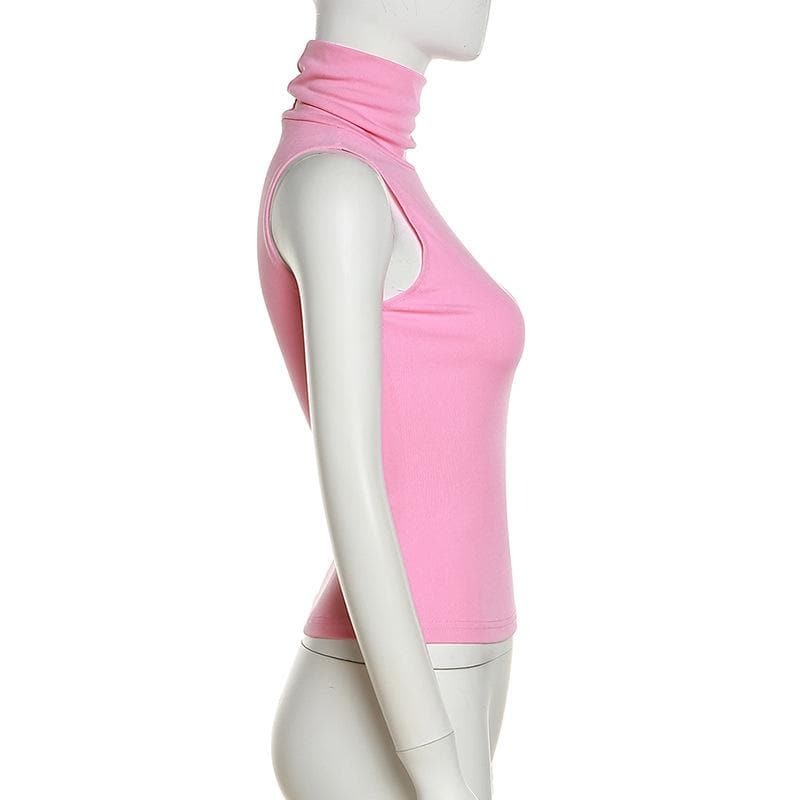 Chic Y2K Cowl Neck Top - Cute Sleeveless Design for Coquette & Grunge Aesthetic Lovers