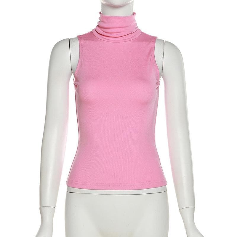 Chic Y2K Cowl Neck Top - Cute Sleeveless Design for Coquette & Grunge Aesthetic Lovers