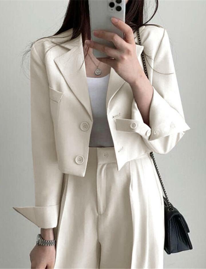Chic Y2K Double-Breasted Crop Blazer for Coquette & Grunge Aesthetic Outfits