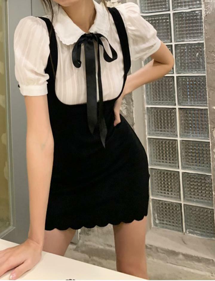 Chic Y2K Puff Sleeve Mini Dress - Preppy Aesthetic Two Piece for Trendy Outfits