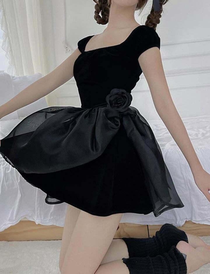 Chiffon Balletcore Mini Dress - Y2K Aesthetic, Coquette Style, Cute & Comfy Fashion