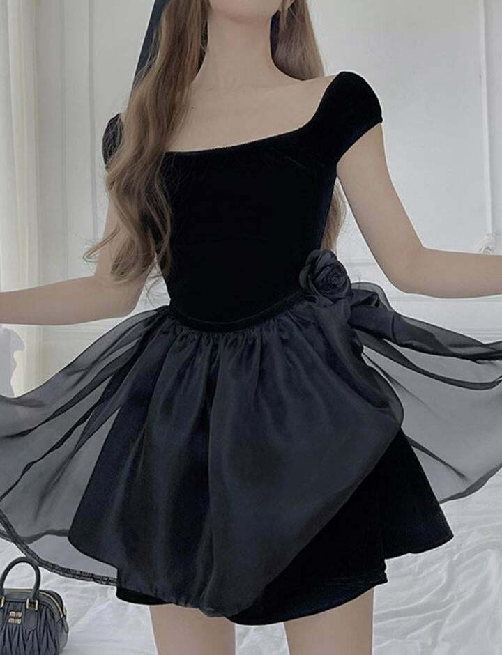 Chiffon Balletcore Mini Dress - Y2K Aesthetic, Coquette Style, Cute & Comfy Fashion
