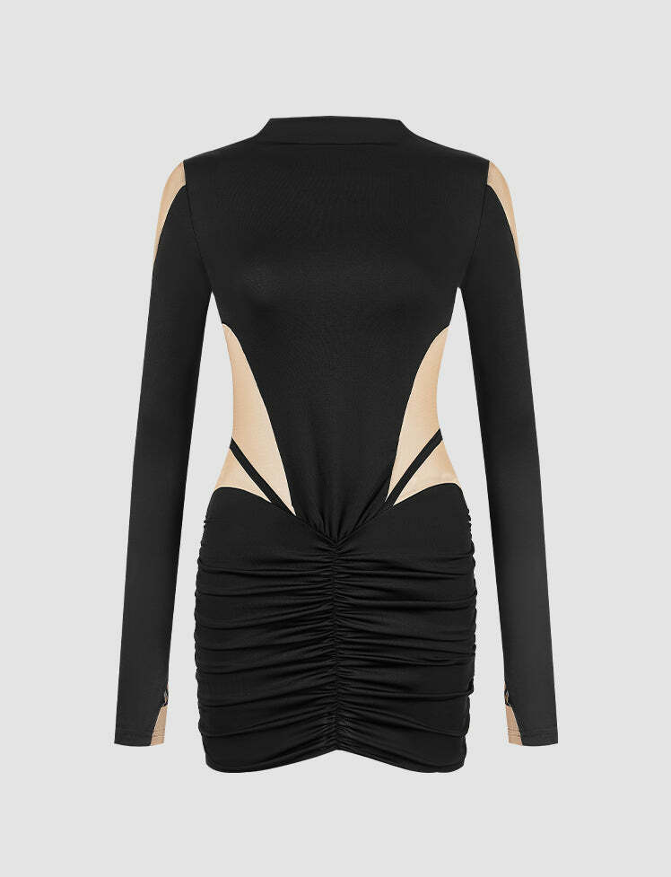 Color-Block Mini Dress - Y2K Aesthetic, Coquette Style, Cute & Comfy for Every Occasion