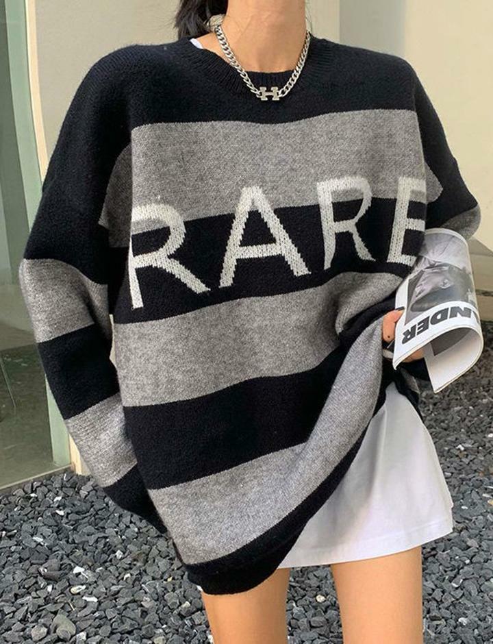 Color Block Y2K Aesthetic College Sweater - Cute Comfy Top for Grunge & Coquette Styles