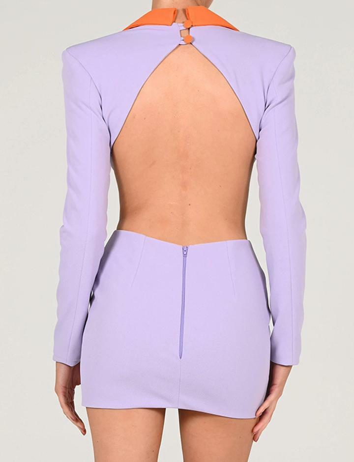 Colorblock Open Back Cutout Dress - Y2K Aesthetic, Coquette Style, Trendy Fashion Statement