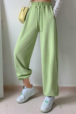 Comfy Y2K Aesthetic Drawstring Sweatpants for Cozy Grunge and Coquette Outfits