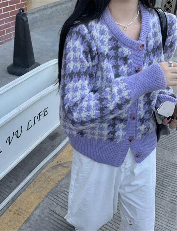 Coquette Aesthetic Button Loose Knit Cardigan Jacket - Y2K Fashion & Grunge Style Essential