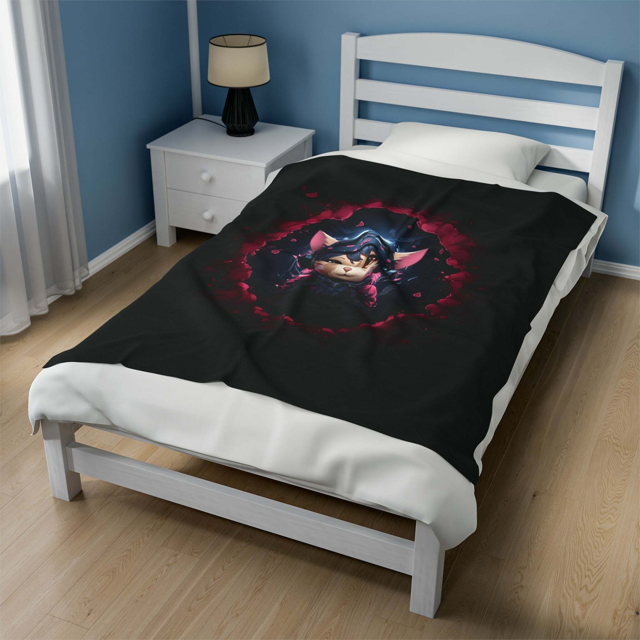 Coquette Aesthetic Kawaii Cat Blanket - Y2K Style Soft Plush Throw for Cozy Vibes