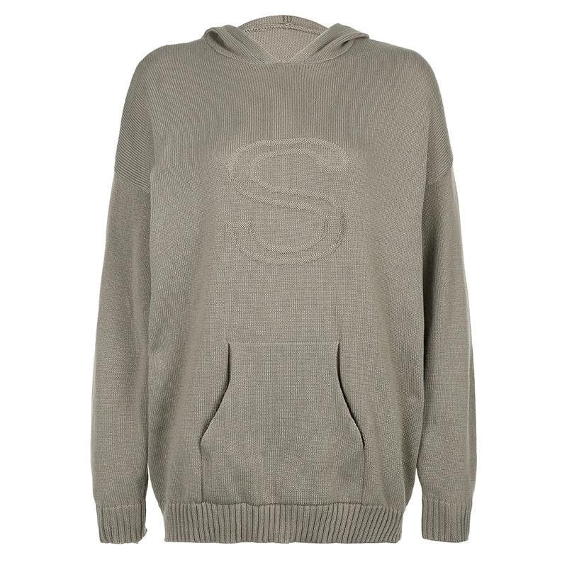 Coquette Aesthetic Knitted Long Sleeve Pocket Hoodie - Y2K Fashion Essential