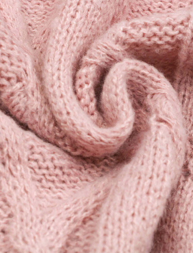 Coquette Aesthetic Pink Knitted Twist Cardigan Sweater - Y2K Fashion Essential for Cute Outfits