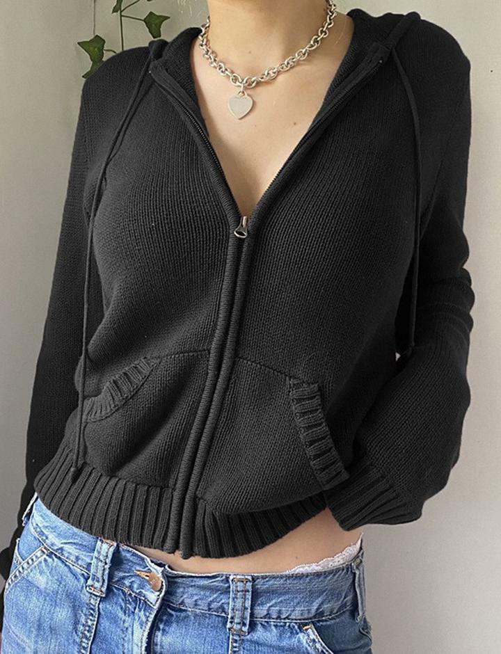 Coquette Aesthetic Warm Hooded Zip Jacket - Y2K Fashion Comfy Layer for Fall Outfits