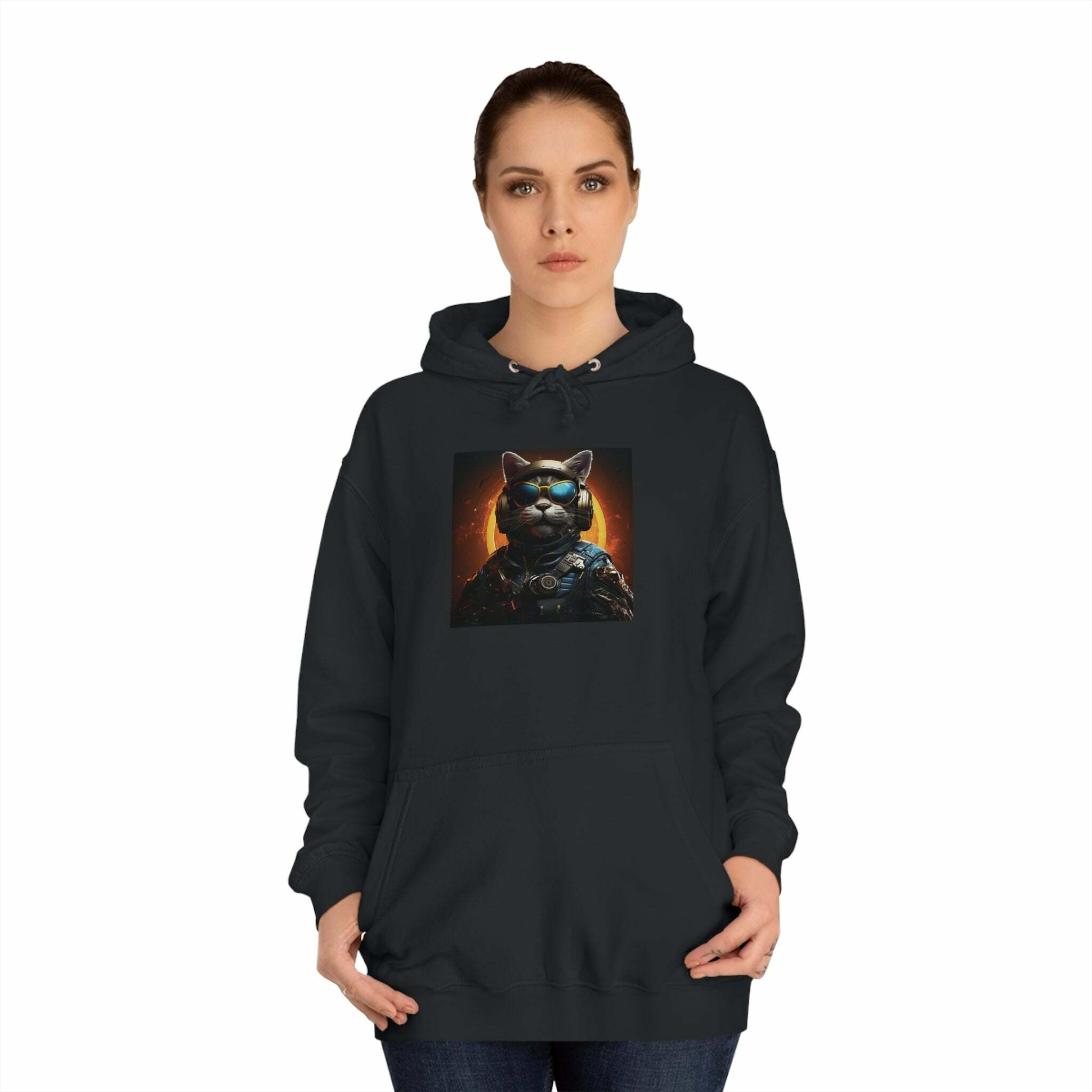 Coquette Y2K Spacecat Hoodie - Cute Pastel Goth Aesthetic for Grunge and Soft Girl Styles
