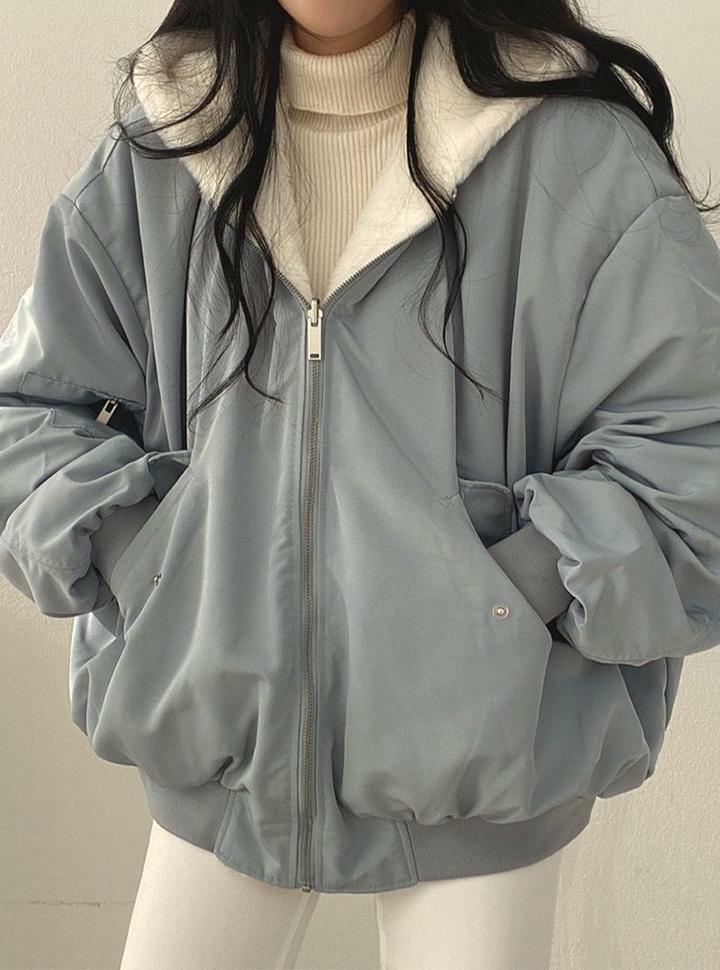Cozy Fleece Thick Double-Sided Lamb Wool Hooded Coat for Y2K, Grunge, and Coquette Aesthetics