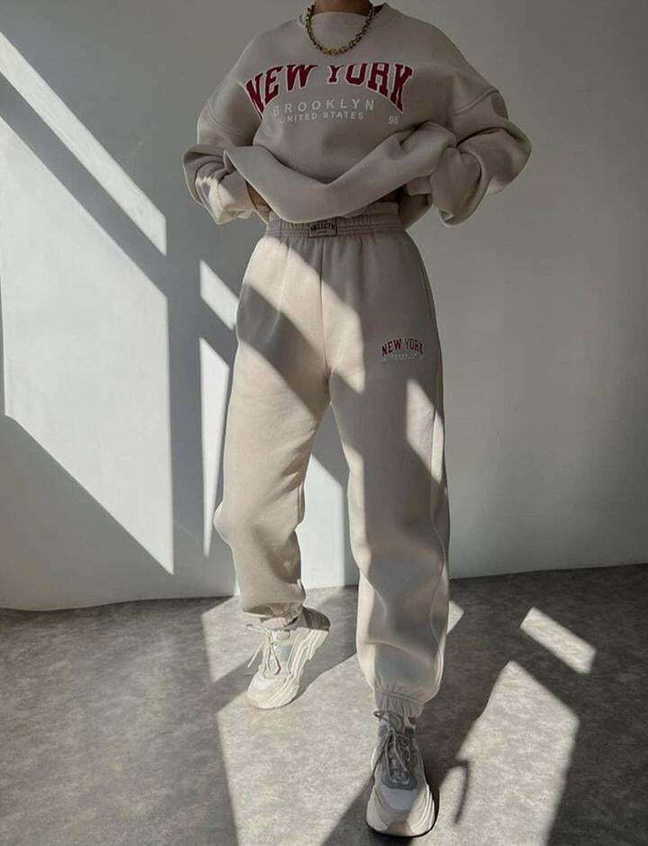 Cozy Y2K Aesthetic Fleece Sweater & Pants Set - Cute Grunge Style Outfit for Fall