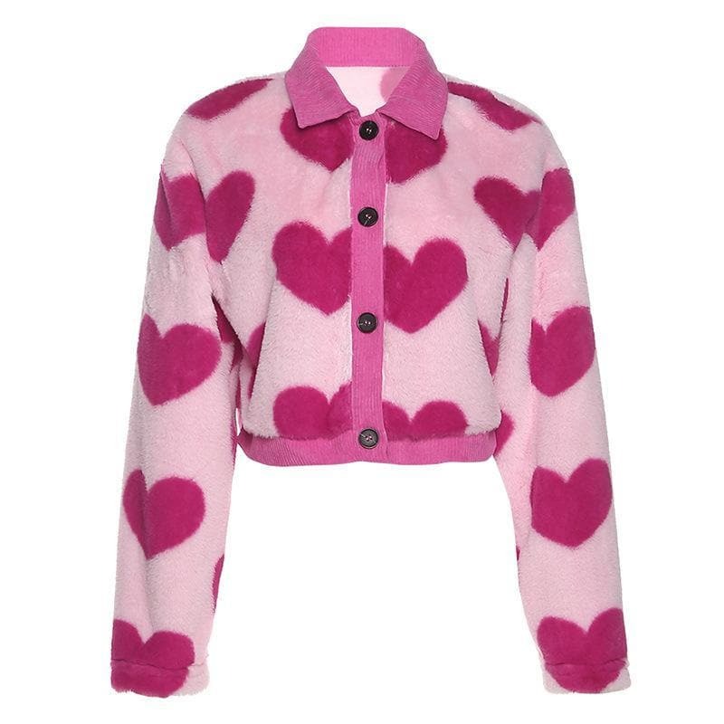 Cozy Y2K Furry Coat with Turnover Collar - Perfect for Grunge, Coquette, and Fall Aesthetics