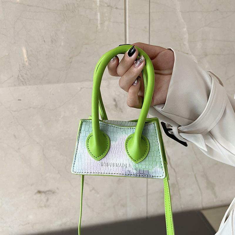 Crocodile Print Tie-Dye Contrast Crossbody Bag - Y2K Aesthetic, Coquette Style, Cute Accessory