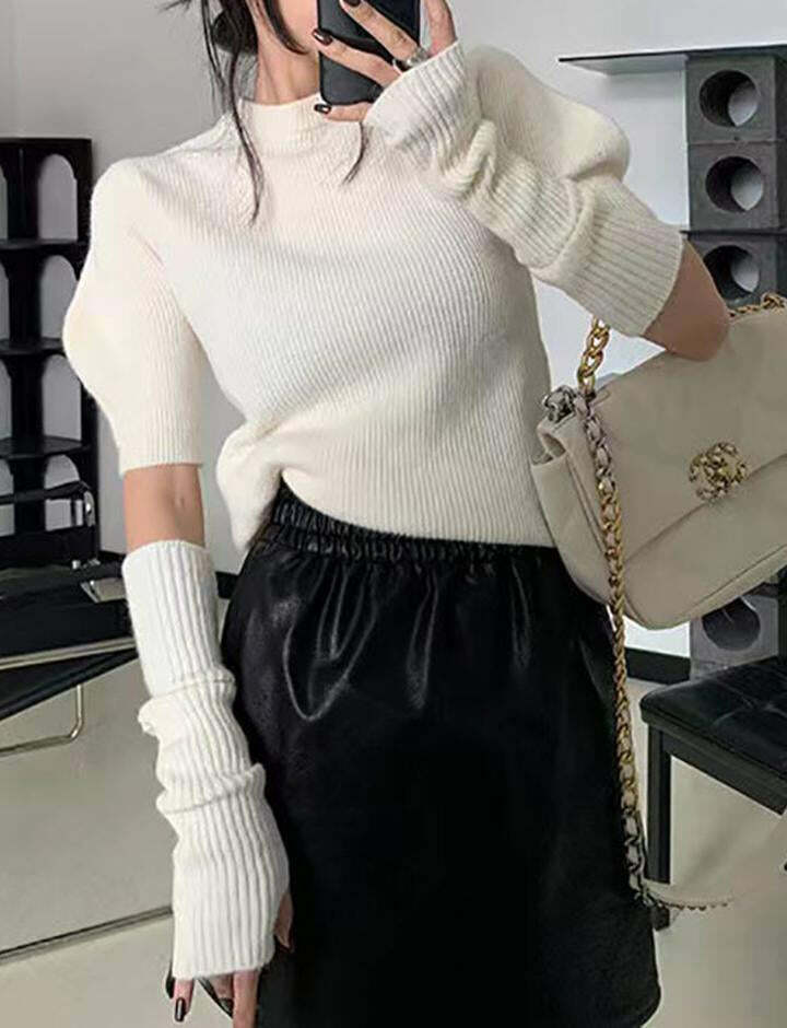 Cropped Removable Sleeve Sweater - Y2K Aesthetic, Coquette Style, Comfy Layering Essential