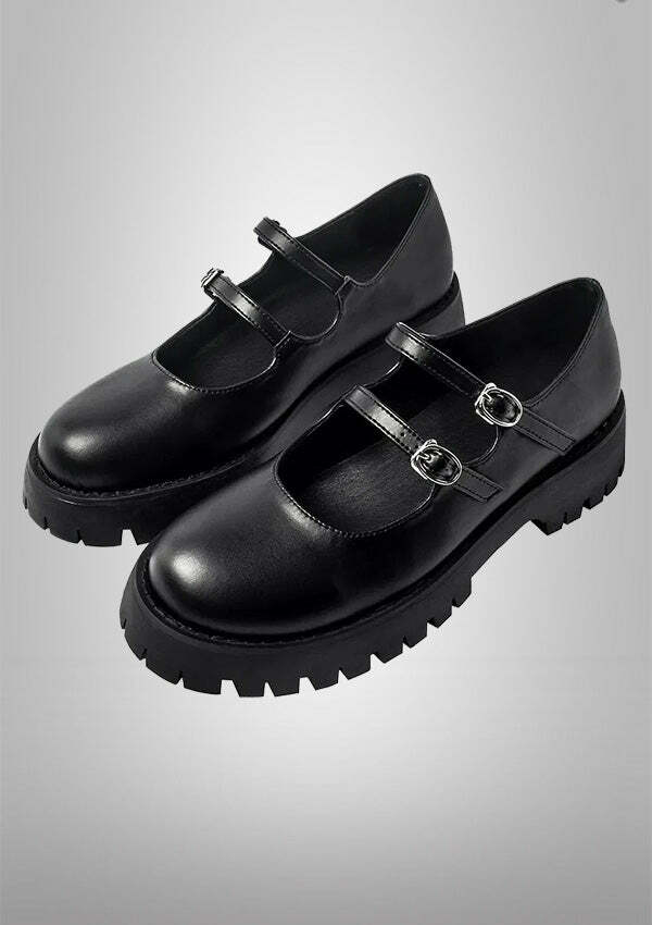 DAISY Y2K Aesthetic Platform Mary Janes - Cute Grunge Style Shoes for Coquette Looks