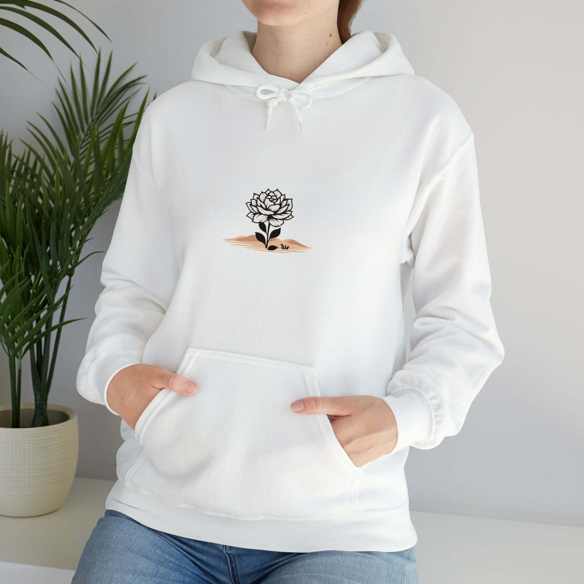 Desert Rose Y2K Aesthetic Hoodie - Cute Grunge Style with Coquette and Pastel Goth Vibes