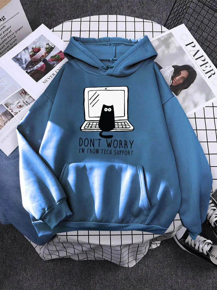 Don't Worry I'm From Tech Support Y2K Hoodie - Cute Grunge Aesthetic Comfy Top