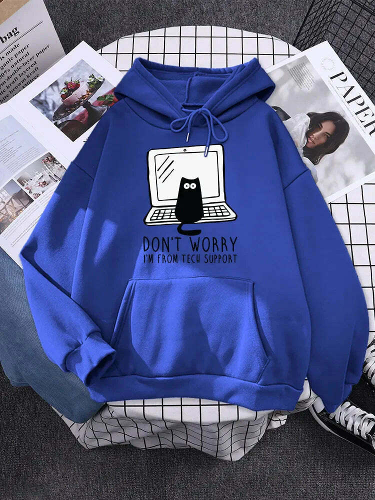 Don't Worry I'm From Tech Support Y2K Hoodie - Cute Grunge Aesthetic Comfy Top