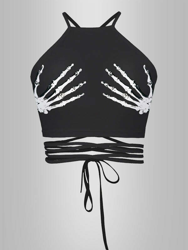 ELLE Mini Top: Y2K Aesthetic Crop with Coquette Style, Perfect for Grunge & Pastel Goth Looks