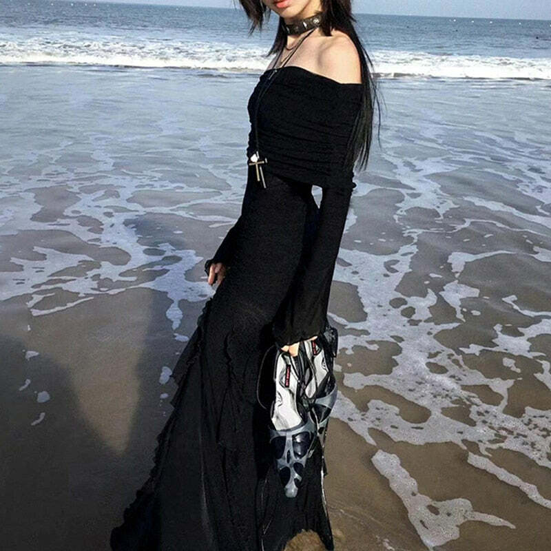Fairycore Maxi Dress - Y2K Aesthetic, Pastel Goth Vibes, Cute & Comfy for Every Occasion