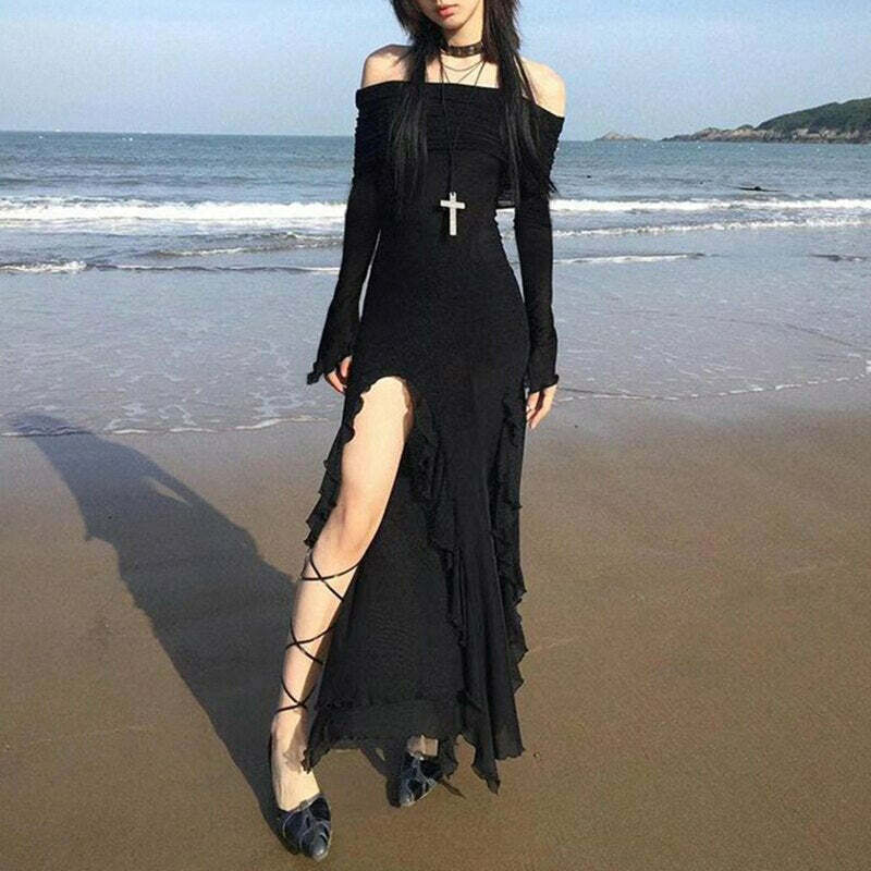Fairycore Maxi Dress - Y2K Aesthetic, Pastel Goth Vibes, Cute & Comfy for Every Occasion