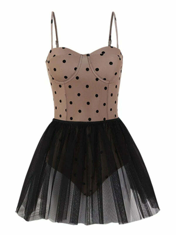Falling In Love Y2K Polka Dot Swimsuit - Cute Retro Aesthetic for Summer Vibes