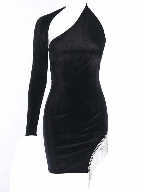 Fast and Furious Y2K Diamond Dress - Grunge Aesthetic with Coquette Style Touch