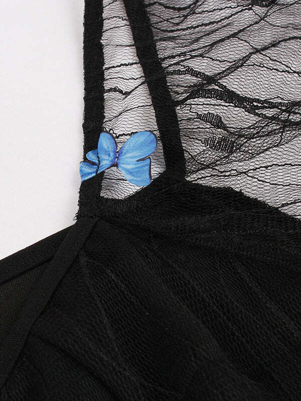 Find A Way Y2K Butterfly Lace Up Dress - Coquette Aesthetic with Grunge Vibes