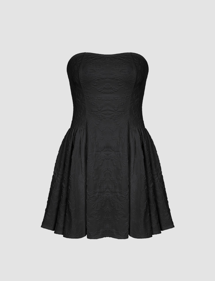 Floral-Print Y2K Tube Mini Dress - Cute Coquette Aesthetic for Grunge & Pastel Styles