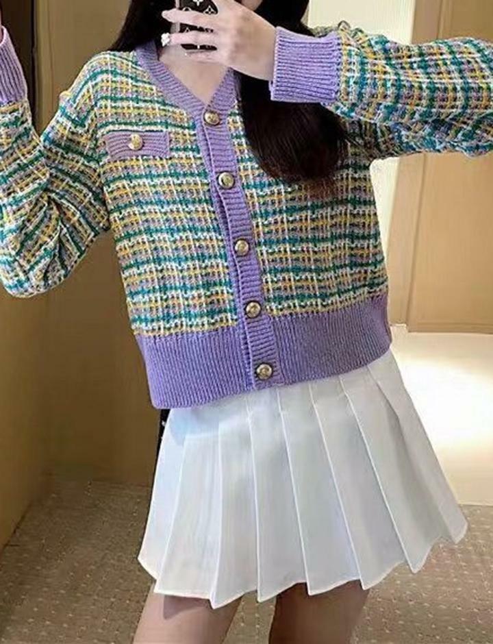 Floral Cropped Knitted Cardigan - Y2K Aesthetic Comfy Sweater for Coquette & Grunge Styles