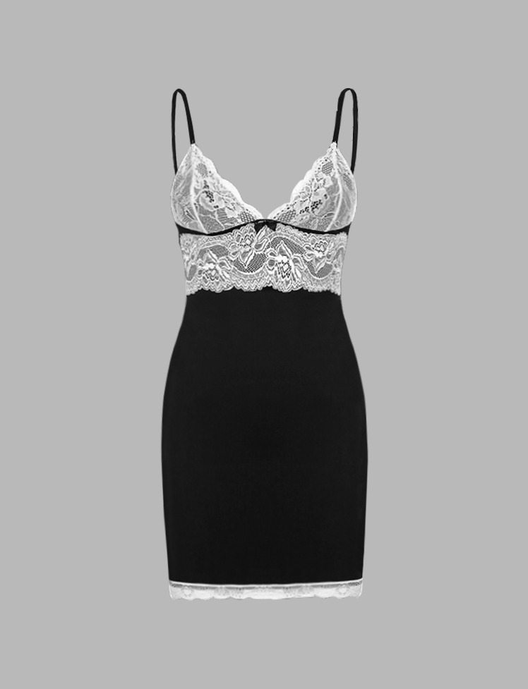 Floral Lace-Trimmed Cami Dress - Y2K Aesthetic, Coquette Style, Cute Summer Outfit