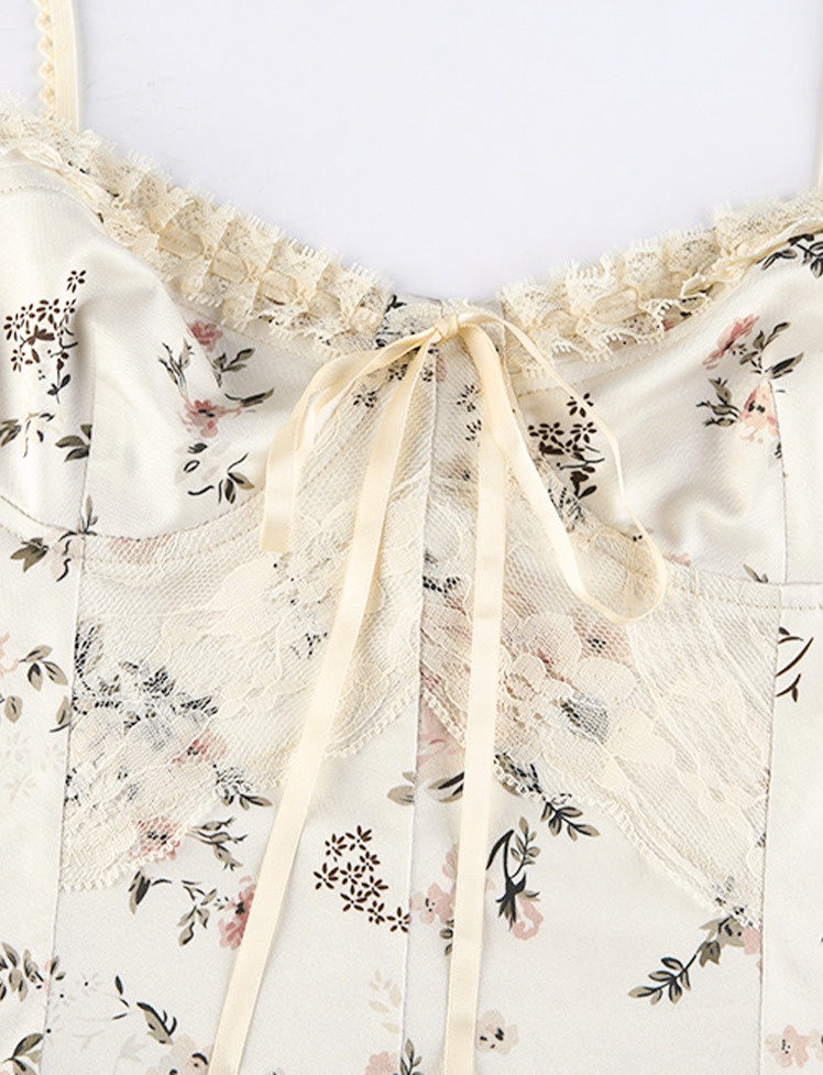 Floral Lace Corset Top - Y2K Fashion, Coquette Aesthetic, Cute Crop Top for Aesthetic Outfits