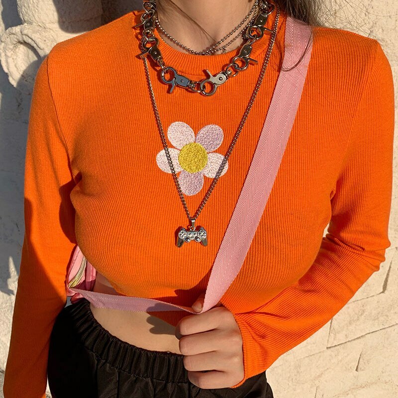 Floral Print Y2K Crop Top - Cute Coquette Aesthetic for Grunge & Pastel Goth Styles