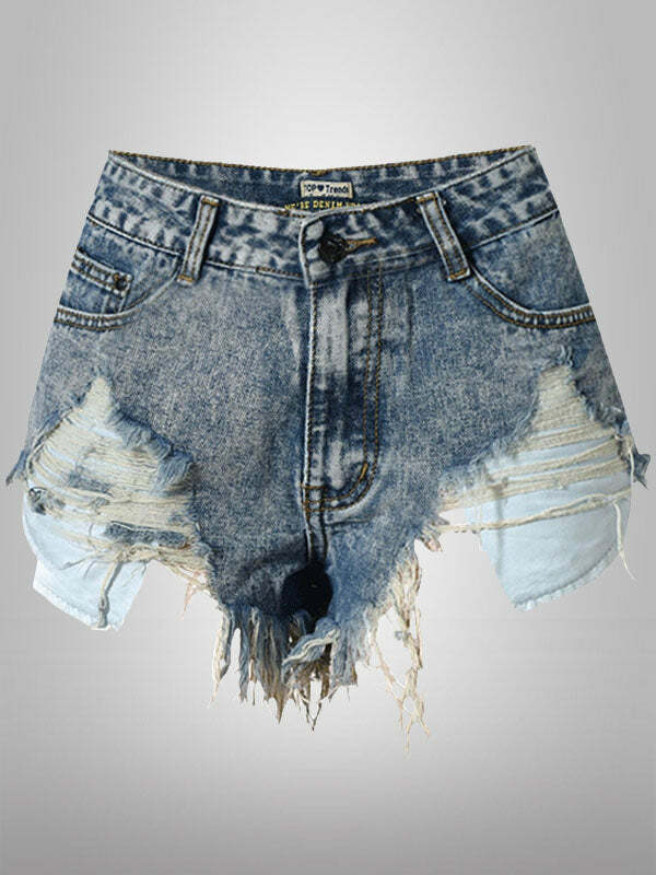 Frayed Irregular Tassel Shorts - Y2K Aesthetic, Grunge Style, Cute Summer Outfits